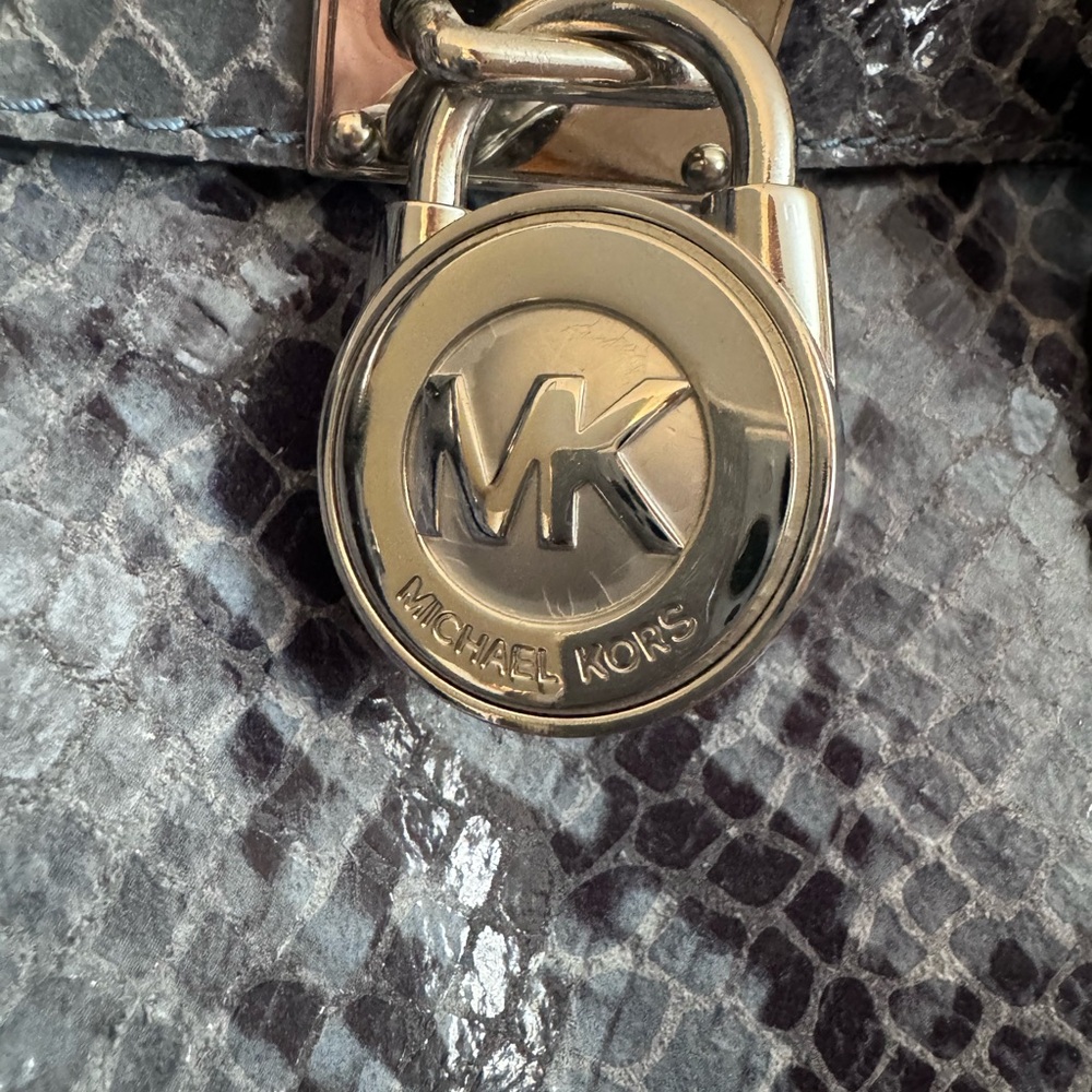 Michael Kors Tote Blue Python Print. Immaculate A… - image 3